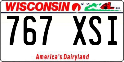 WI license plate 767XSI