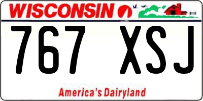 WI license plate 767XSJ