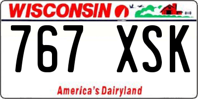 WI license plate 767XSK