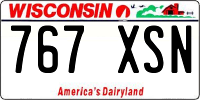 WI license plate 767XSN