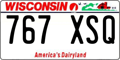 WI license plate 767XSQ