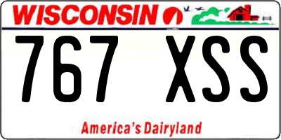 WI license plate 767XSS