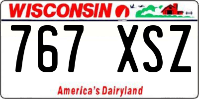 WI license plate 767XSZ