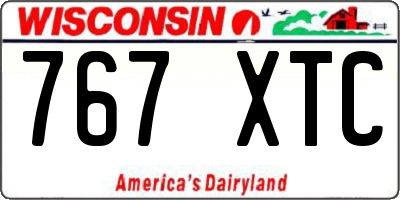 WI license plate 767XTC
