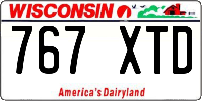 WI license plate 767XTD