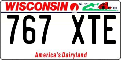 WI license plate 767XTE