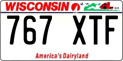 WI license plate 767XTF