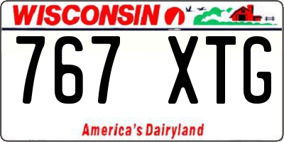 WI license plate 767XTG