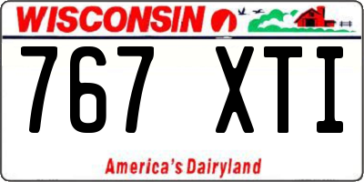 WI license plate 767XTI
