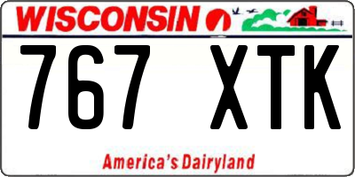 WI license plate 767XTK