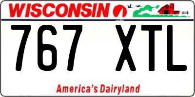 WI license plate 767XTL