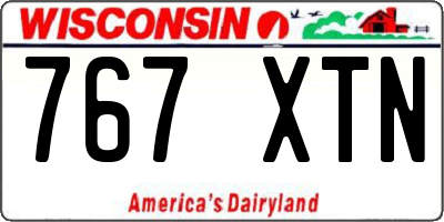 WI license plate 767XTN