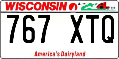 WI license plate 767XTQ