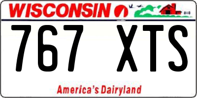 WI license plate 767XTS