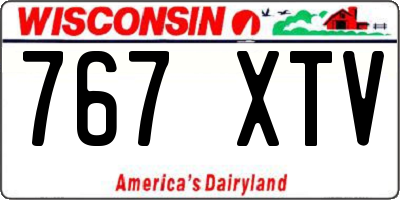 WI license plate 767XTV