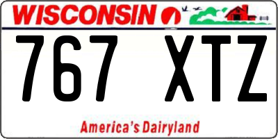 WI license plate 767XTZ
