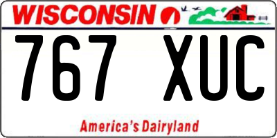 WI license plate 767XUC