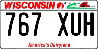 WI license plate 767XUH