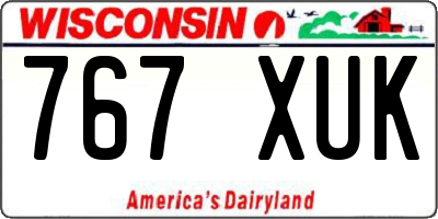 WI license plate 767XUK