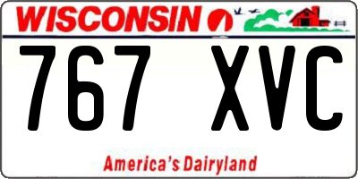 WI license plate 767XVC