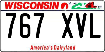 WI license plate 767XVL
