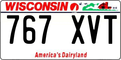 WI license plate 767XVT