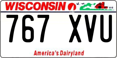 WI license plate 767XVU