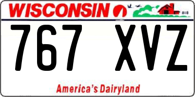WI license plate 767XVZ