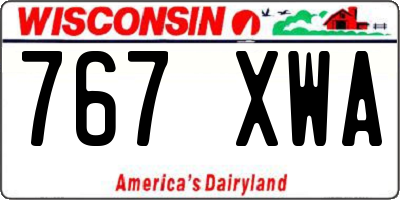 WI license plate 767XWA