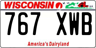 WI license plate 767XWB