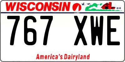 WI license plate 767XWE