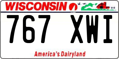 WI license plate 767XWI