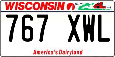 WI license plate 767XWL
