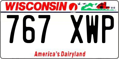WI license plate 767XWP