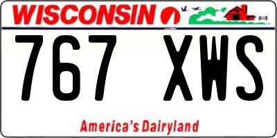 WI license plate 767XWS