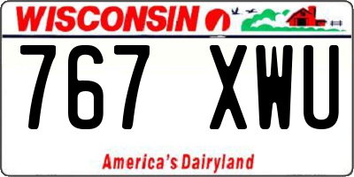 WI license plate 767XWU