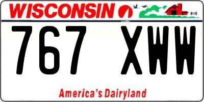 WI license plate 767XWW