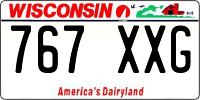 WI license plate 767XXG