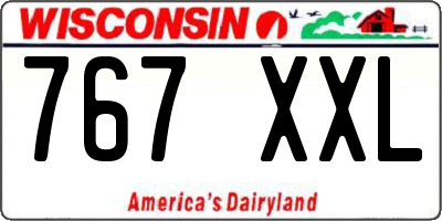WI license plate 767XXL