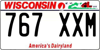 WI license plate 767XXM