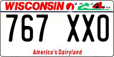 WI license plate 767XXO
