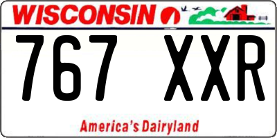 WI license plate 767XXR
