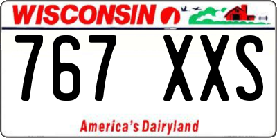 WI license plate 767XXS