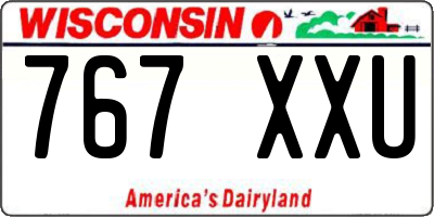 WI license plate 767XXU