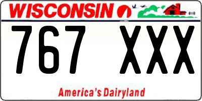 WI license plate 767XXX