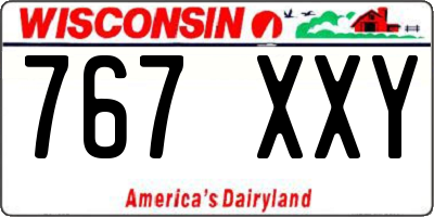 WI license plate 767XXY