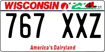 WI license plate 767XXZ