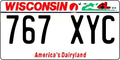WI license plate 767XYC