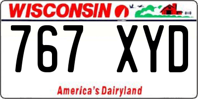 WI license plate 767XYD