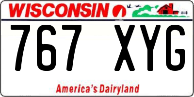 WI license plate 767XYG